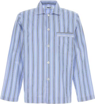 Tekla Embroidered Poplin Oversize Pyjama Shirt