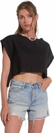 Elan Sophia Crew Neck Tee In Black