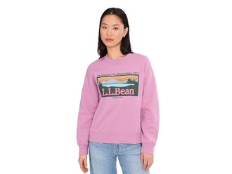 L.L.Bean Essential Logo Crew Sweatshirt Womens Sweatshirt Iced Orchid Outdoor Tradition : 2XL, Cotton/Fleece/Polyester