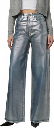 Joe's Mia High Rise Wide Leg Jeans In Silver Foiled Indigo