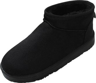 Generic Black Female Everyday Casual Ankle Boots with Round Toe and Thick Bottom for Winter Outdoor Indoor Activities