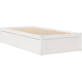vidaXL Vidaxl - Estructura De Cama Sin Colch&oacute;n Madera Maciza Blanca 90x190 Cm