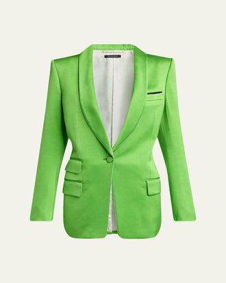Tom Ford Single-Breasted Silk-Wool Blazer Jacket