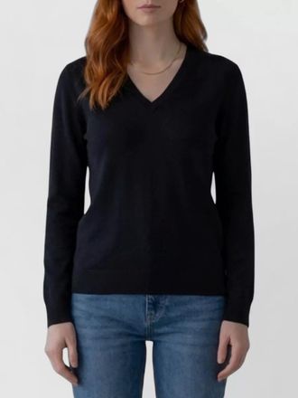 The Row cashmere v-neck long-sleeve ribbed-hem sweater