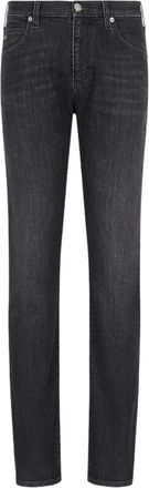 Armani Melange twill comfort denim jeans - Heren - Slim Fit Jeans - Zwart - W33 L32 - Denim - Jeans