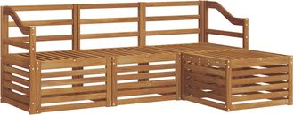 vidaXL Conjunto De Sof&aacute;s De Exterior 4 Uds. Natural Vidaxl