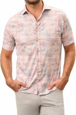 Johnnie-O Guffey Short Sleeve Button Down Shirt In Khaki