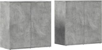 vidaXL Sideboards 2 pcs Concrete Grey 79x38x80 cm Engineered Wood Vidaxl