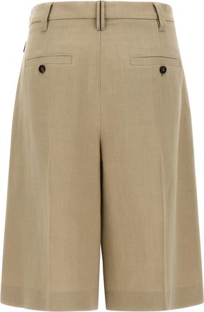 Brunello Cucinelli Womens Beige Viscose Bermuda Shorts