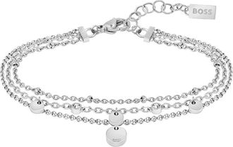 BOSS Armband »Schmuck Edelstahl Armschmuck Ankerkette IRIS« mit Glasstein