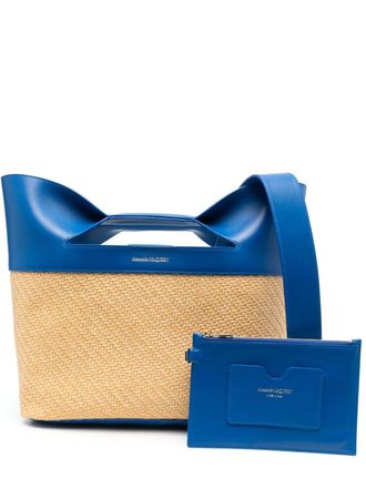 Alexander McQueen small The Bow woven tote bag - Neutrals