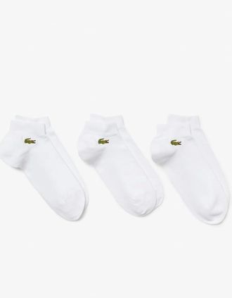Lacoste Mens Lacoste Mens Pack of 3 Pairs of Low Sport Trainer Socks - White/White/White - Size: 9/9.5/11.5/11/10.5/10/12