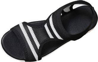 Generic Women Summer Beach Sport Sandals Open Toe Breathable Mesh Elastic Casual Walking Footwear with Soft Sole Comfort (Black, 4.5)