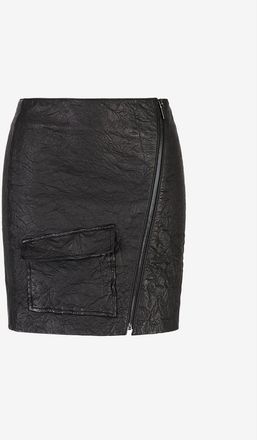 A|X Armani Exchange Womens Skirt in Black Leather - Size 14 UK