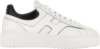 Hogan White Leather Sneakers with Embossed Design