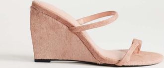 Topshop Abi - Scarpe con zeppa e fascette rosa in vera pelle effetto cavallino