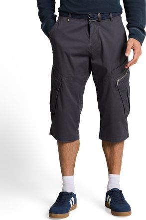 Tom Tailor Cargoshorts TOM TAILOR, Herren, Gr. 29, N-Gr, grau mini weave print, Web, Obermaterial: 98% Baumwolle, 2% Elasthan, unifarben, regular fit knielang, H