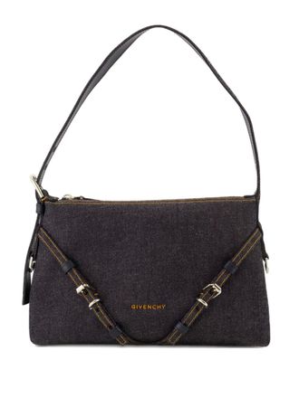 Givenchy medium Voyou denim shoulder bag - women - Cotton/CALFSKIN - One Size - Blue