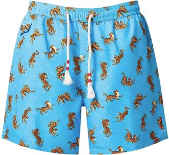 MC2 Saint Barth Badmode, Heren, Blauw, L, Polyester, MC2 Saint Barth Lighting 70 Quick-Dry Tiger Mania Zwemshorts