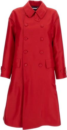 Ralph Lauren Trenchcoat - Dames - Mantel - Rood - XS - Leer - Jassen