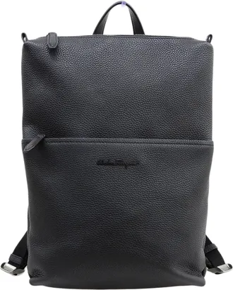 Ferragamo Black Leather Backpack (Pre-Owned)