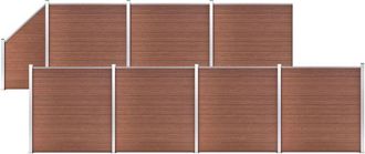 vidaXL Vidaxl - Set De Valla 7 Cuadradas + 1 Oblicua Wpc Marr&oacute;n 1311x186 Cm