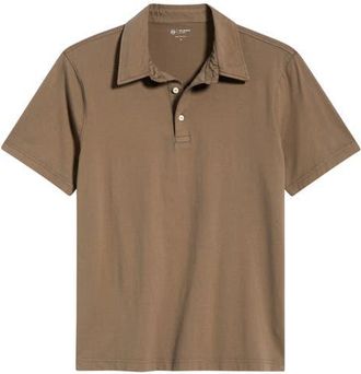 AG - Adriano Goldschmied Bryce Short Sleeve Polo in Soft Mushroom at Nordstrom, Size Xx-Large