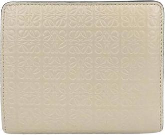 Loewe Pre-owned Bi-fold Portemonnee - Dames - Vintage Accessoires - Beige - ONE Size - Leer - Vintage