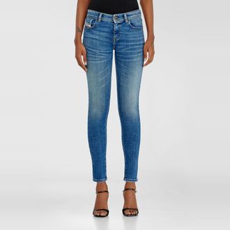 Diesel Skinny Jeans Regular Waist 2017 Slandy, Medium blue, Zip fly