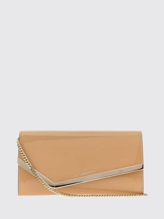 Jimmy Choo London Mini borsa a mano Emmie in pelle verniciata con tracolla a catena