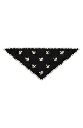 Saachi Floral Embroidered Traingle Bandana in Black at Nordstrom Rack