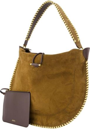 Isabel Marant Womens Oskan Shoulder Bag Khaki Calfskin