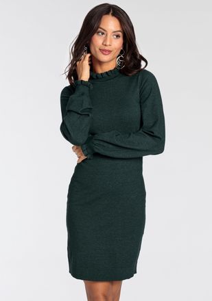 Laura Scott Strickkleid Ohne Taschen aus Viskosemischung mit femininem Rüschendetail