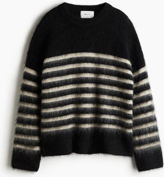 H&M Oversize-Pullover aus Mohairmix - Schwarz