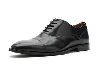 Brooks Brothers Cassel Mens Dress Flat Shoes Black Leather Smooth : 10.5 M, Lace/Leather/Textile