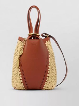 Chlo&eacute; spin small tote bag raffia effect leather