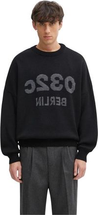 032c Selfie Sweater - Heren - Sweatshirts & Hoodies - Zwart - Maat: L Wol