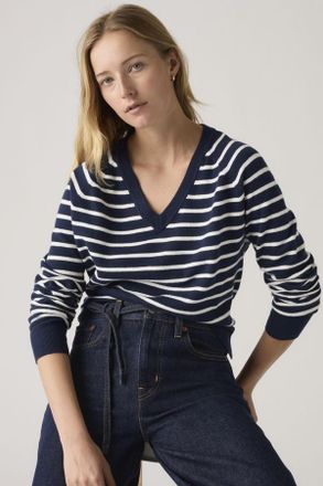 Levi's C&aacute;rdigan Supersoft con cuello de pico - Mujer - 2XS - Azul / Parisienne Stripe Peacoat