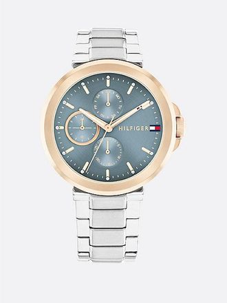 Tommy Hilfiger Reloj de acero inoxidable con esfera azul