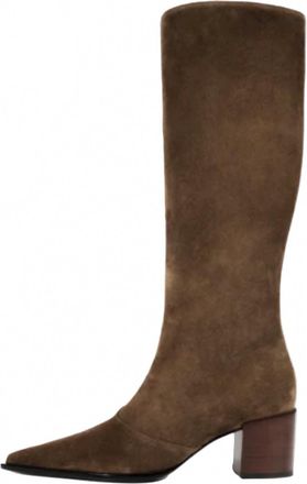 Schutz Womens Raffaela Up Mid Suede Boots In Root Brown