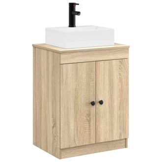 vidaXL Juego De Muebles De Ba&ntilde;o Roble Sonoma Madera De Ingenier&iacute;a Vidaxl