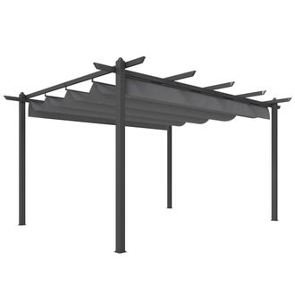OUTSUNNY P&eacute;rgola 396x296x220 cm gris