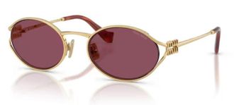 Miu Miu Eyewear MU52YS Oval Metal Frame Sunglasses - Purple
