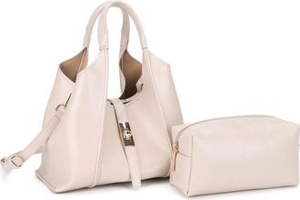 Mali + Lili Rhodes Faux Leather Satchel with Removable Pouch in Off White at Nordstrom Rack