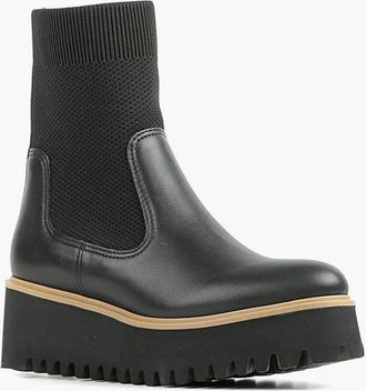 All Black Womens Flatform Sock Boots In Black