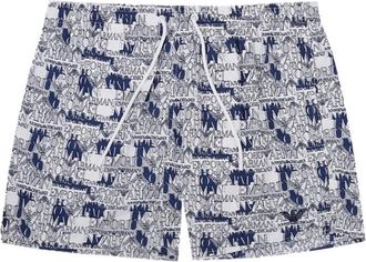 Emporio Armani Elegante witte polyester zwemshorts - Heren - Strandmode - Veelkleurig - S - Polyester - Badmode
