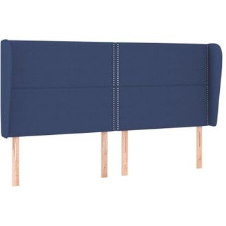 vidaXL Testiera ad Orecchio Blu 203x23x118/128 cm in Tessuto - Vidaxl