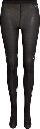 HommeGirls HG Logo Jacquard Tights in Black at Nordstrom, Size Medium