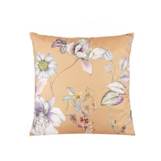 KASANOVA Cuscino divano velluto 50x50 cm ocra fiori