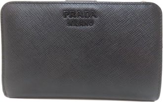 Prada Saffiano Black Leather Wallet (Bi-Fold) (Pre-Owned)